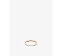Monica Vinader Womens Monica Vinader Single-Band 14ct Yellow-Gold and 0.2975ct Diamond Ring Yellow Gold L