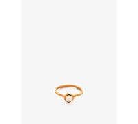 Monica Vinader Womens Monica Vinader Siren 18ct Gold Vermeil and Moonstone Small Stacking Ring Yellow Gold M