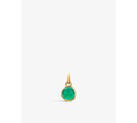 Monica Vinader Womens Monica Vinader Siren Mini Bezel 18ct Yellow-Gold Vermeil Plated Sterling-Silver and Onyx Pendant Yellow Gold 1 Size