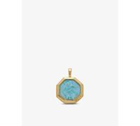 Monica Vinader Womens Monica Vinader St. Christopher 18ct Yellow Gold-Plated Vermeil Sterling-Silver and Turquoise Pendant Blue 1 Size