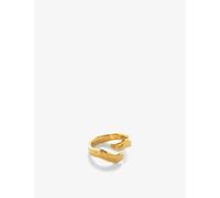 Monica Vinader Womens Monica Vinader The Wave 18ct Yellow Gold-Plated Vermeil Sterling-Silver Ring Yellow Gold P