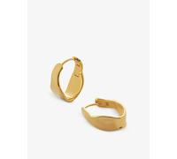 Monica Vinader Womens Monica Vinader Wave Medium 18ct Yellow Gold-Plated Vermeil Sterling-Silver Hoop Earrings Yellow Gold 1 Size