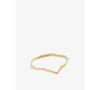 Monica Vinader Womens Monica Vinader Wishbone 18ct Yellow Gold-Plated Vermeil Recycled Sterling-Silver Bangle Bracelet Gold L
