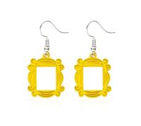 Monica's Door Frame Earrings TV Show Merchandise for Fans Memorabilia Monica Door Frame Drop Earrings Friends Themed Gifts, M, Resin, metal