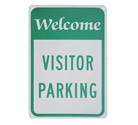 Monifith Welcome Visitor Parking Sign Outdoor Safety Warning Signs for Home Business Wall Decor 8X12