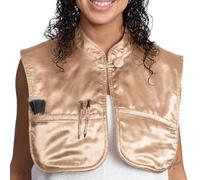 MONII Wearable Beauty Cover - Stays in Place for Wet Hair, Wash Day, Air-Drying & Makeup | Satin + Cotton Drape for Women, Champagne, Wide