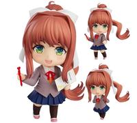 Monika Figure Anime Action Figurine Q Edition Interchangeable Face Model with Accessories PVC Anime Statue Collection Desktop Ornaments 10CM