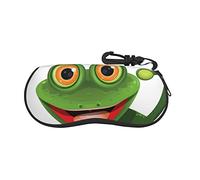 MONIKAR Green Frog Ultra Light glasses case, Porteble Travel Slip in Eyeglasses Bag Sunglasses Pouch Holder with Belt Clip
