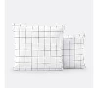 Monille Washed Cotton Pillowcase Black/White Checked Print