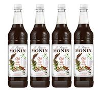 Monin Chai Tea Coffee & Cocktail Syrup Plastic Bottle 1 Litre (4 Bottles, No Pumps)