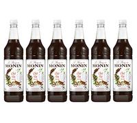 Monin Chai Tea Coffee & Cocktail Syrup Plastic Bottle 1 Litre (6 Bottles, No Pumps)