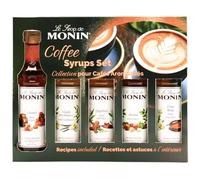 Monin Coffee Syrup Gift Set - 5 x 5cl Mini Bottles -, Vanilla, Caramel, Hazelnut, Crème Brûlée & Gingerbread - Flavoured Syrups for Coffe, Hot Chocolate & Baking - Gift for Coffee Lovers