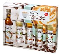 MONIN Coffee Syrup Gift Set 5x5cl. 1x Vanilla, 1x Caramel, 1x Hazelnut, 1x Amaretto, 1x Gingerbread Syrup for Coffee. Perfect for Flavoured Coffees, Hot Chocolates and Frappes. Vegan, Natural Flavours