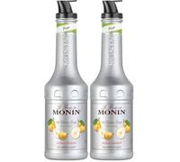 MONIN Pear Williams Fruit Mix Puree 1L for Cocktails, Smoothies and Mocktails. Vegan-Friendly, Allergen-Free, 100% Natural Flavours and Colourings. 2-in-1 Pear Puree and Sugar Syrup Hybrid (Pack of 2)
