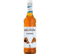 MONIN Premium Caramel Sugar Free Syrup 1L for Coffee and Cocktails. Vegan-Frien