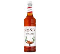 MONIN Premium Cinnamon Syrup 1L, for Lattes, Frappes and Baking, Vegan | Also for baking and desserts, allergen-free, 100% natural flavours and colourings, cocktail mixer, warming spiced taste
