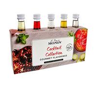 MONIN Premium Cocktail Syrup Gift Set 5x5cl. 1x Passionfruit, 1x Strawberry, 1x Mojito Mint, 1x Coconut, 1x Elderflower. Perfect for Passionfruit Martinis, Pina Coladas, Mojitos. Vegan-friendly