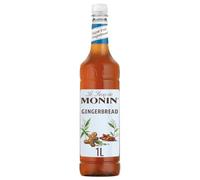 MONIN Premium Gingerbread Sugar Free syrup 1L for Coffee and Cocktails. Vegan-Friendly, Allergen-Free, 100% Natural Flavours and Colourings (Packing may vary)