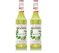 MONIN Premium Lime Syrup 700ml for Cocktails and Mocktails. Vegan-Friendly, Allergen-Free, 100 Percent Natural Flavours and Colourings (Pack of 2)