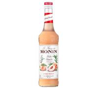 MONIN Premium White Peach Syrup 700 Ml | Also for coffee and cocktails, latte creation, bar and cafe essential, made in France, refreshing fruity taste