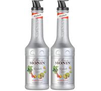 MONIN Rhubarb Fruit Mix Puree 1 Litre (Pack of 2)