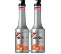 MONIN Strawberry Fruit Mix Puree 1L for Cocktails, Smoothies and Mocktails. Vegan-Friendly, Allergen-Free, 100% Natural Flavours and Colourings. 2-in-1 Strawberry Puree and Sugar Syrup Hybrid