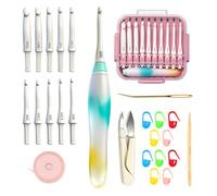 Monipair Crochet Hooks Set, Jelly-Soft Handle, 10 Sizes | Gel-Infused handle great for arthritic hands, 10 interchangeable crochet hooks, tidy case with essential crocheting supplies