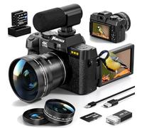 Monitech 48MP Digital Camera for Photography 16x Digital Zoom 4K Video Camera for Photography vlogging camera for Youtube with SD Card 32gb（Black）