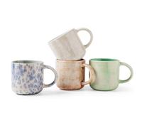 MONITO 12 OZ Ceramic Stoneware Coffee Mugs Set of 4, Multicolor, Stars Pattern, 4 Count (Pack of 1), 12 fluid ounces, Microwave & Freezer Safe, DRINKING_CUP, Mugs, Mug, Home, All Occasions