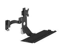 Monitor and Keyboard Wall Mount, Ergonomic Stand-Up Workstation, Adjustable Angle, 60cm Foldable Keyboard Tray, Supports Up to 10kg, for 15-27 Inch Screens