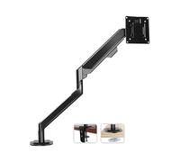 Monitor Arm Desk Mount For 32" Displays - Adjustable Gas Spring With C-Clamp & Grommet Base - Swivel & Tilt - Black Stand For Home Office,Black