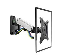 Monitor Arm, F120 17-27" Gas Spring Full Motion TV Wall Mount Bracket LCD Monitor Stand Aluminum Arm Bracket Silver 360 Rotate(F120 SILVER)