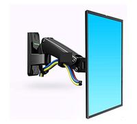 Monitor Arm, F120 17-27" Gas Spring Full Motion TV Wall Mount Bracket LCD Monitor Stand Aluminum Arm Bracket Silver 360 Rotate(F120 BLACK)