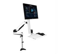 Monitor Arm Single Monitor Desk Mount, Sit Stand Workstation with keyboard tray and mouse box, Height Adjustable gas spring Single Monitor Mount Arm, Holds up to 13.2lbs Monitor Mount(700mm)