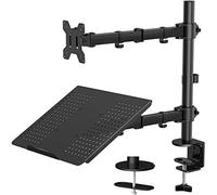 HUANUO Monitor Arm with Laptop Tray for 13 to 32 Inch Screen & 17 Inch Notebook, Monitor and Laptop Stand, Monitor Arm Desk Mount Fits VESA 75/100 Gaming