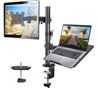 Monitor Arm with Laptop Tray for 13 to 32 Inch Screen & 17 Inch Notebook Monitor