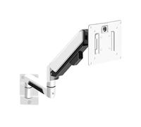 Monitor Arms Aluminum Single Monitor Wall Mount, Full Motion Pneumatic Spring Arm for Screens up to 32 inches and 19.8 lbs, Max VESA 100x100 Desk Accessories(White)