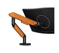 Monitor Arms Single Monitor Mount Arm, Supports 17-42" Screens and 33 lbs, Adjustable Gas Spring with 31 RGB Lighting Modes and USB Port, C-Clamp & Grommet Desk Accessories(Orange)