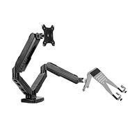 Monitor Desk Mount 2-In-1 Adjustable Dual Arm Desk Mounts Monitor And Laptop Stand Single Arm Holder For 15"-27" Screen, Holds Up To 14.3 Lbs, Black Computer Monitor Stan-B