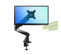 Monitor Desk Mount Single Monitor Desk Mount Long Arm Monitor Stand Mount With Gas Spring Wall-Mounted Height Adjustable Vesa Bracket For 15"-27" Screen Computer Monitor -Black-A