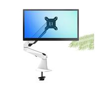 Monitor Desk Mount Single Monitor Desk Mount Long Arm Monitor Stand Mount With Gas Spring Wall-Mounted Height Adjustable Vesa Bracket For 15"-27" Screen Computer Monitor -White-B