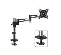 Monitor Desk Mount Single Monitor Stand Arm Adjustable 15"-27" Long Arm Monitor Desk Mount Monitor Stand Mount With Clamp And Grommet Kit, Vesa Mount 75/100Mm Computer Mo-C-Grommet Base