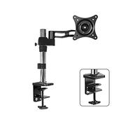 Monitor Desk Mount Single Monitor Stand Arm Adjustable 15"-27" Long Arm Monitor Desk Mount Monitor Stand Mount With Clamp And Grommet Kit, Vesa Mount 75/100Mm Computer Mo-B-C Clamp