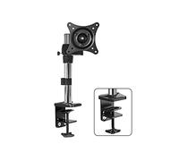 Monitor Desk Mount Single Monitor Stand Arm Adjustable 15"-27" Long Arm Monitor Desk Mount Monitor Stand Mount With Clamp And Grommet Kit, Vesa Mount 75/100Mm Computer Mo-A-C Clamp