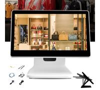 Monitor di cassa POS, registratore di cassa touch da 15", risoluzione: 1024*768 / schermo HD, angolo regolabile (160°) + controllo touch istantaneo, per vendita al dettaglio e punti vendita,Black