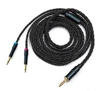 Monitor Headphone Cable,Over Ear Headset Wire,8-Strand German Copper AUX Cord Dual 3.5mm Plug Compatible with Hifiman Edition XS HE560 MEZE 105 FiiO FT1 FT7 for Musicians Audiophiles 4.4mm 6.5ft