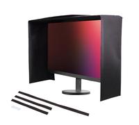 Monitor Hood - Adjustable Privacy Cover Eye Protection Anti Glare Screen Sun Visor For 17-27 Inch Game Playing Video Editing Home Study Apartment Professionals Adults Students Black Oxford Cloth Pc