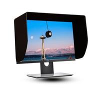 Monitor Hood Sunshade, Adjustable Anti-Glare Display Visor with Detachable All-Sides Coverage for Video Editing