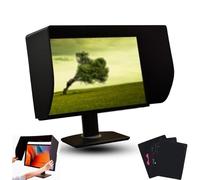 Monitor Hood Sunshade, Foldable Monitor Sunshade, Adjustable Width of 41-71cm, Secured with 2 Straps on The Back, Applicable to Wide And Narrow Monitors, With Mouse Pad ,A