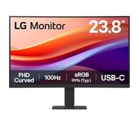 LG Monitor 24U421A - Curved FHD 1080p VA 24 inch, 100Hz, 5ms, Computer desktop display, Flicker safe & Reader Mode, USB-C, HDMI, Matte Black